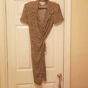 Maggy London cheetah print wrap dress